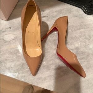 Elegant Tan and Red Women's Heels Loubitton